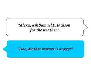 Alexa, ask Samuel L. Jackson for the weather